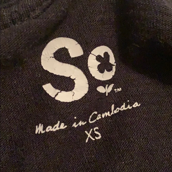 SO Brand : Long Sleeved Black Scoop Neck Tee - Picture 2 of 5